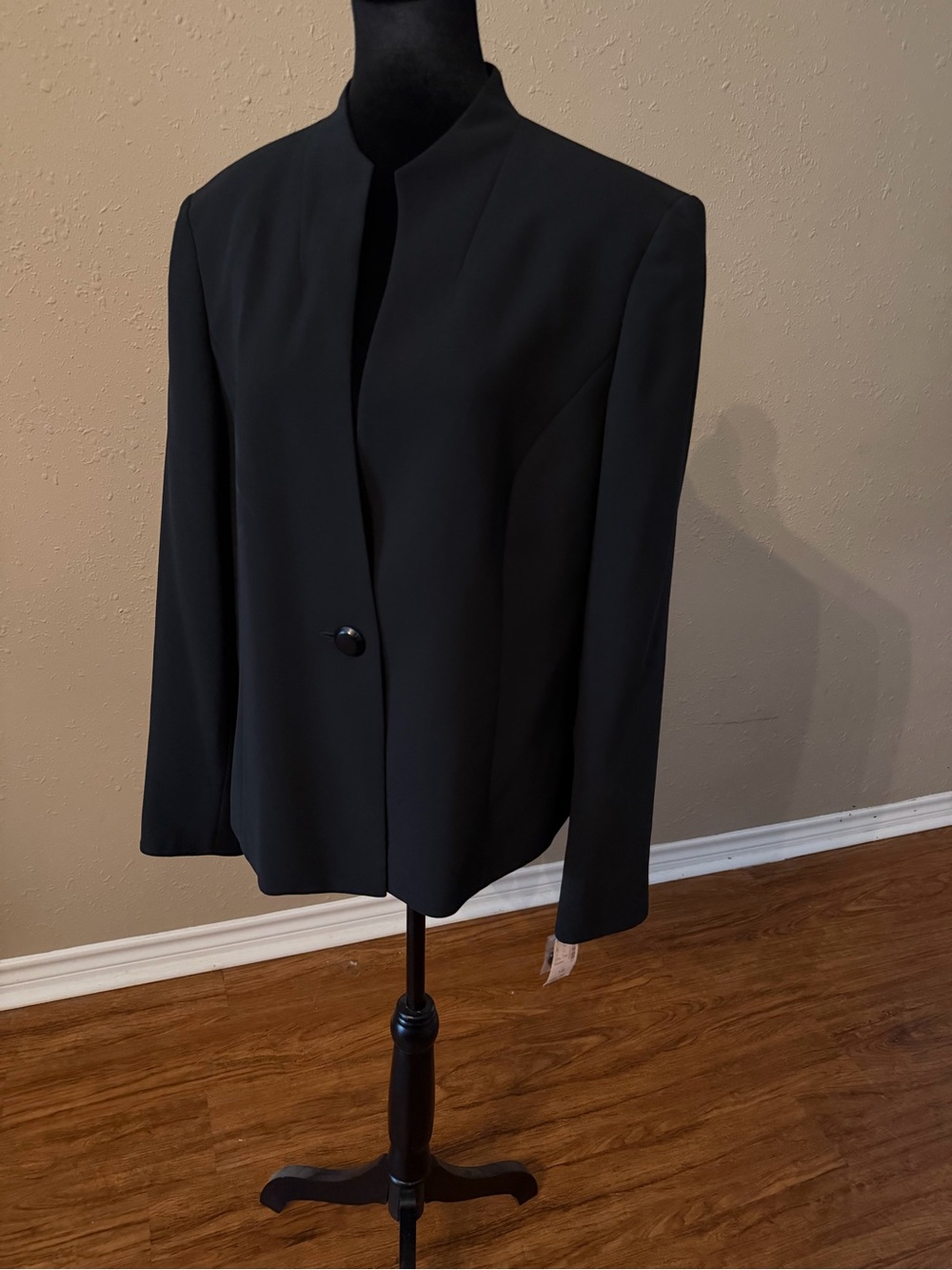 Jones Studio Black Collarless Single-Button Jacket